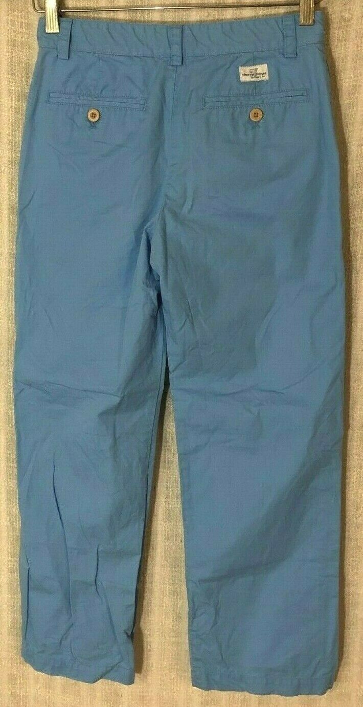 Vineyard Vines Whale Girls Light Blue Cotton Twill Casual Khaki Pants~size 14