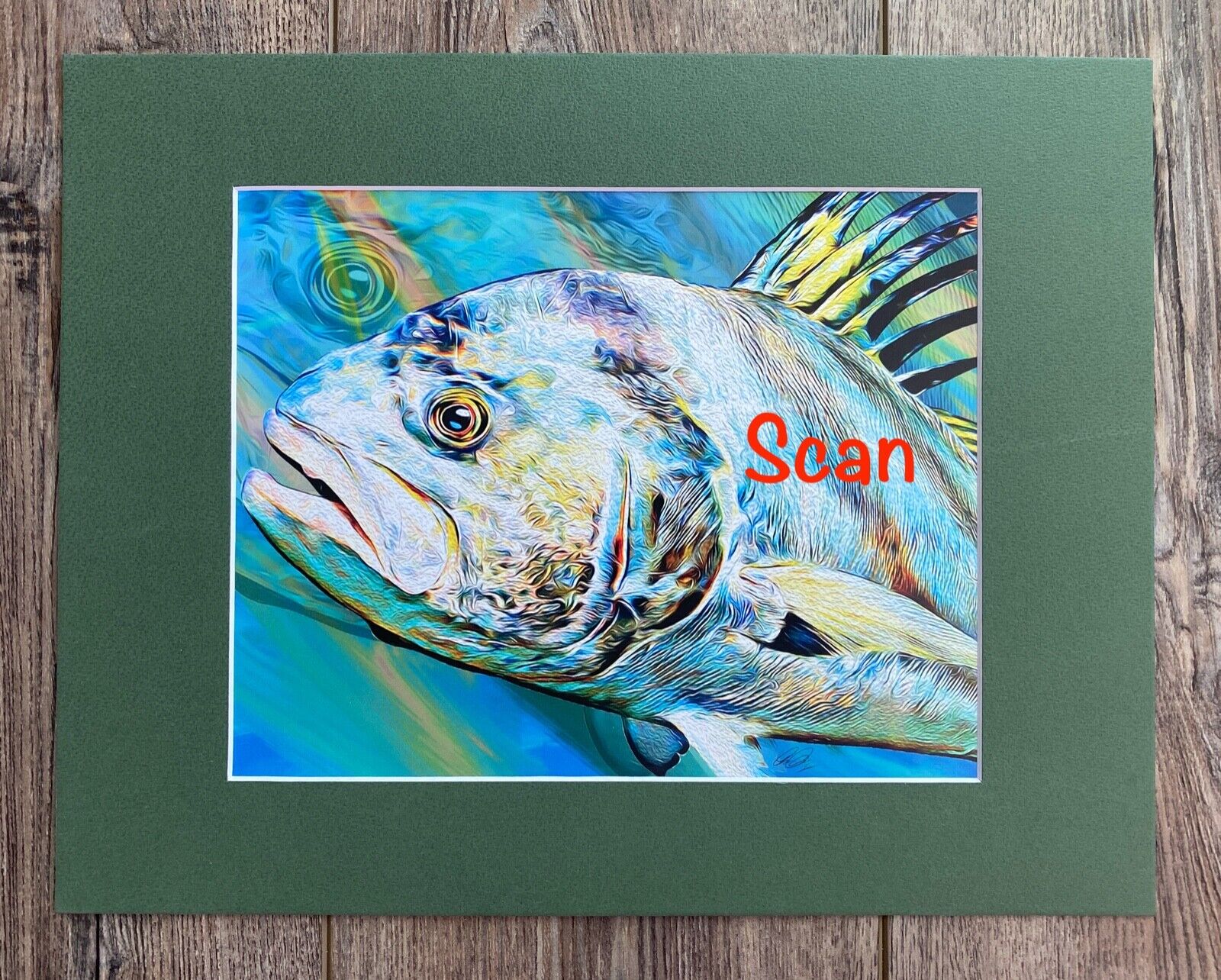 8x10 Ed Luterio Fishing Fish Print "roosterfish" Matted To 11x14 "you Pick"