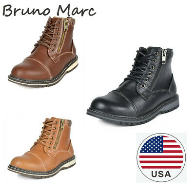 Bruno Marc Kids Boys Motorcycle Leather Chukka Boots Oxford Dress Ankle Boots
