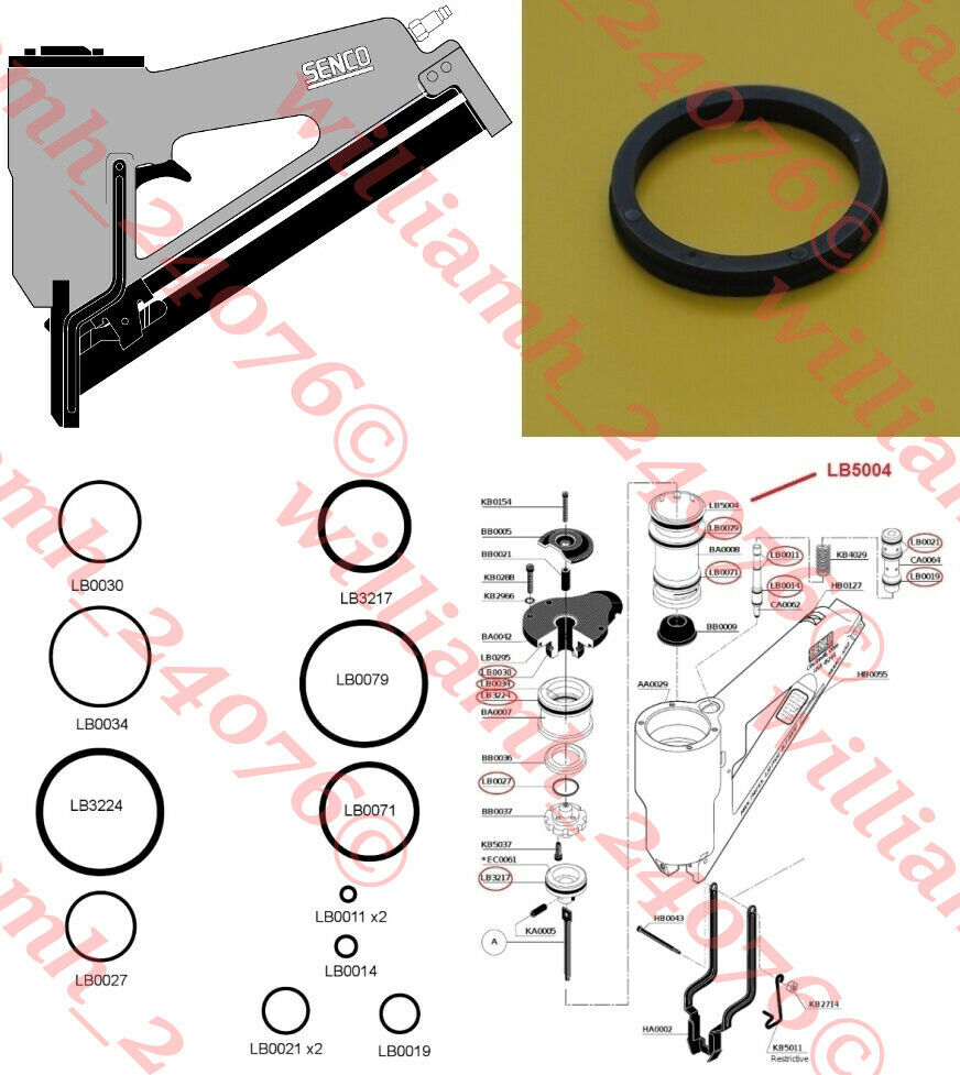 Senco Sn1 Sni  Senco-matic Finish Nailer O-ring Kit + Lb5004