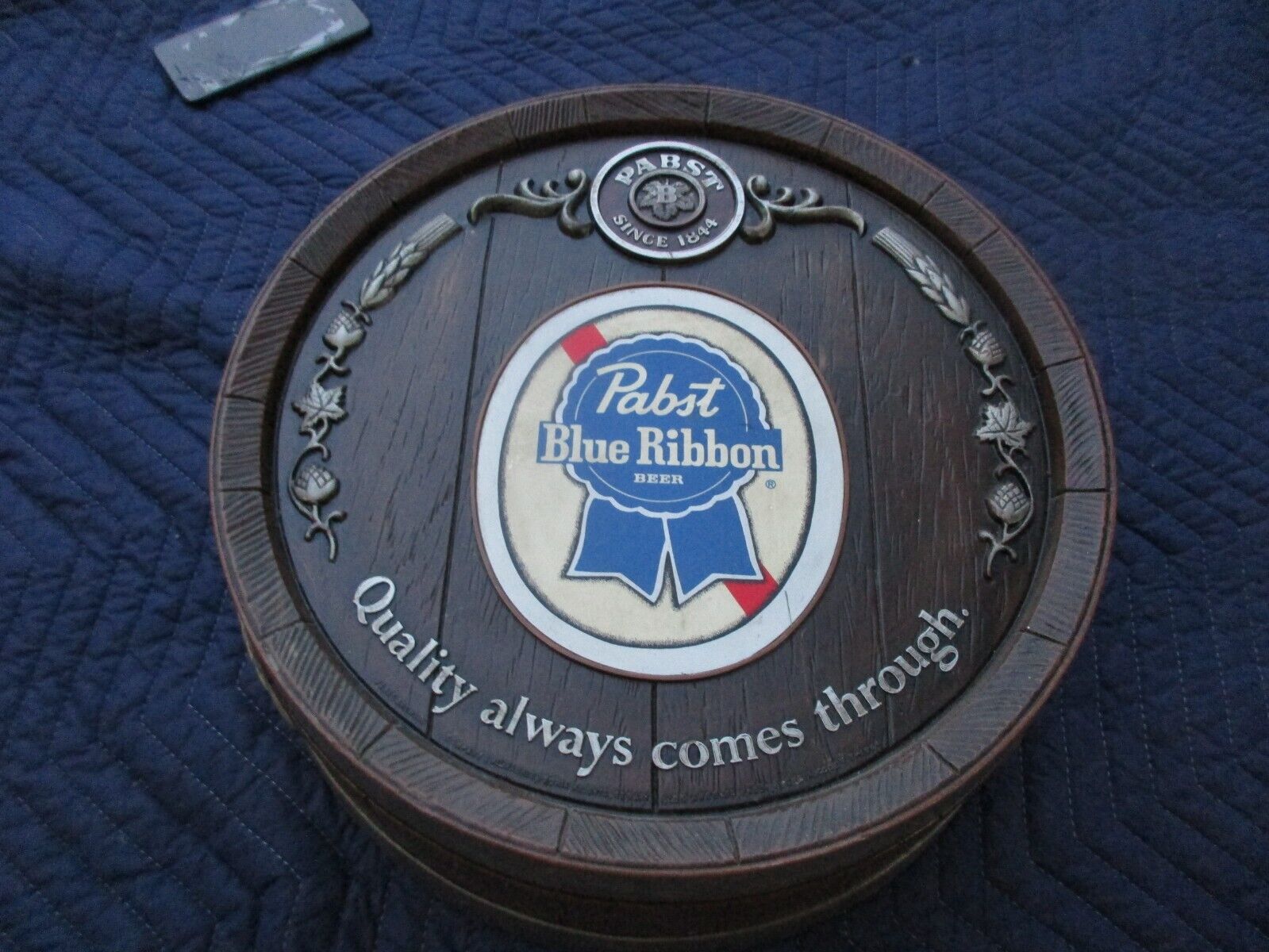 Pabst Blue Ribbon Collectible Barrell Keg, Faux Wood