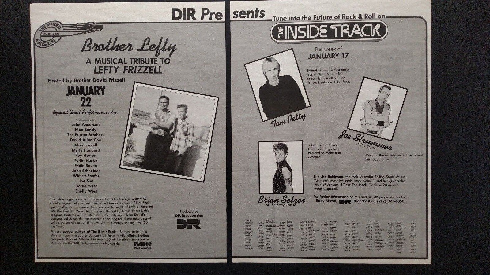 Clash,tom Petty, Leffty & David Frizzell. Rare Original Print Promo Poster Ad