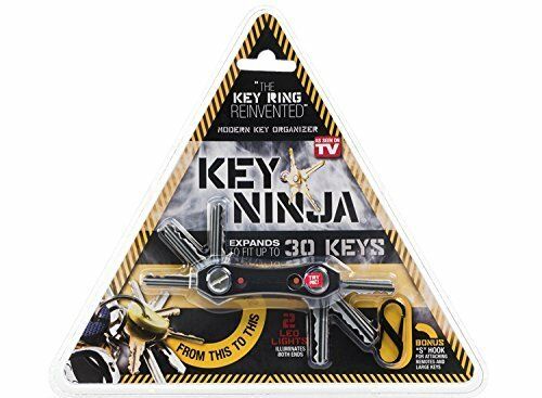 Key Ninja Key Holder Organizer With Dual Led Lights And Clip Holds Up To 5+keys