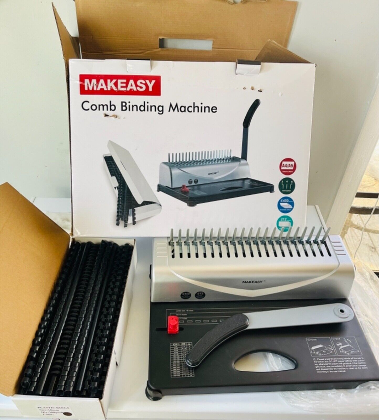 New Open Box  Makeasy Comb Binding Machine