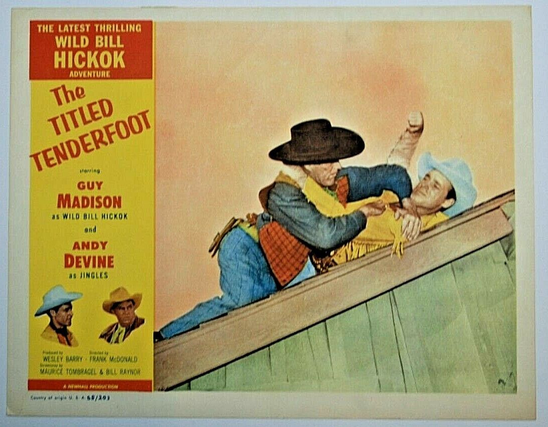 1955 The Titled Tenderfoot, Guy Madison, Vintage Movie Lobby Card, Western, Bn5