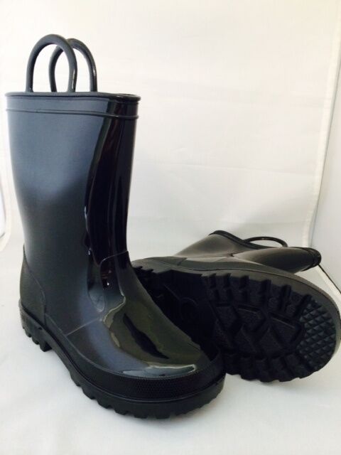 New Boys Black Rain Boots-waterproof Sizes Toddler, Little Kids, Big Kids