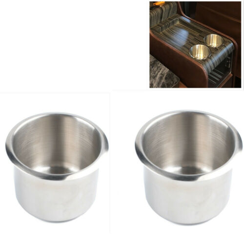 2pcs Stainless Steel Recessed Cup Drink Holder For Marine Boat Camper Truck