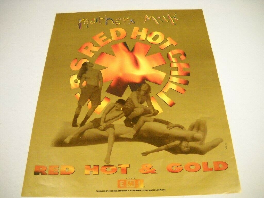 Red Hot Chili Peppers Mothers Milk Is Red Hot & Gold 1990 Promo Poster Ad