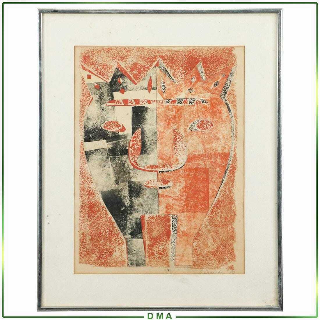 Gruenberg Mixed Media Abstract Queen Pencil Signed