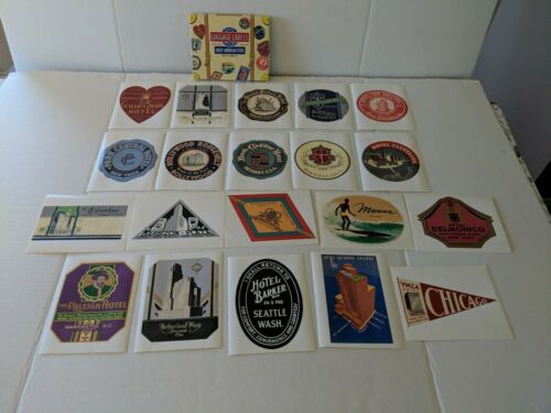 Travel / Luggage Decorative Reproduction Stickers 20 Total Large 4.25 X5.5-in
