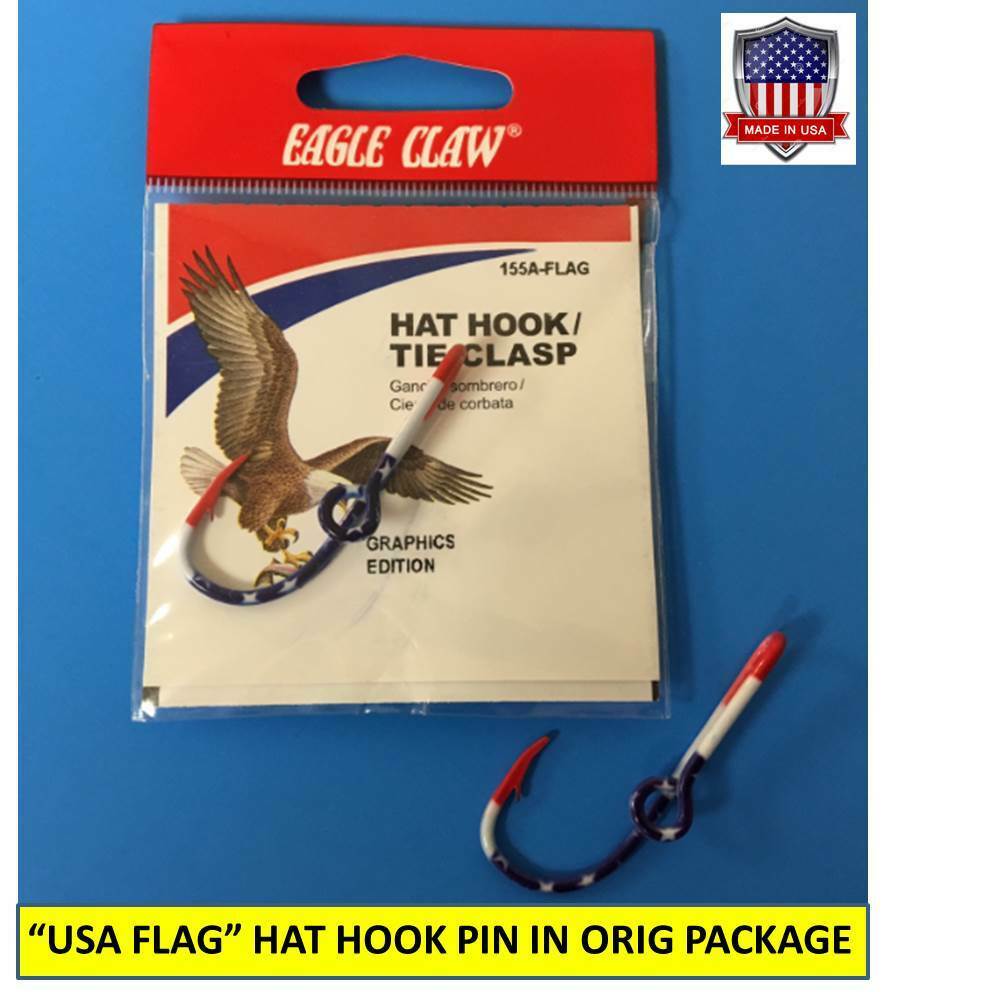 Eagle Claw Original “usa Flag” Fish Hook Hat Pin/money Clip In Original Package