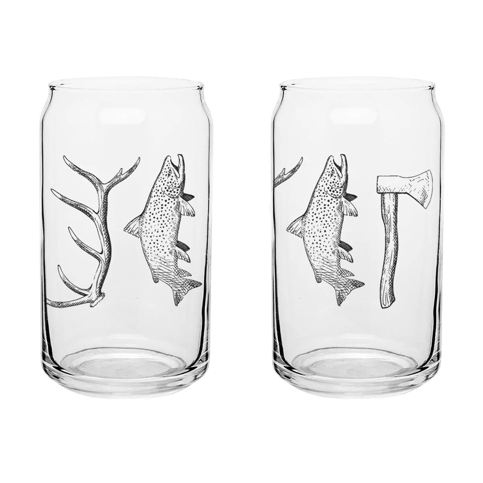 Repyourwater Hunt Fish Camp 2.o Beer Can Glass