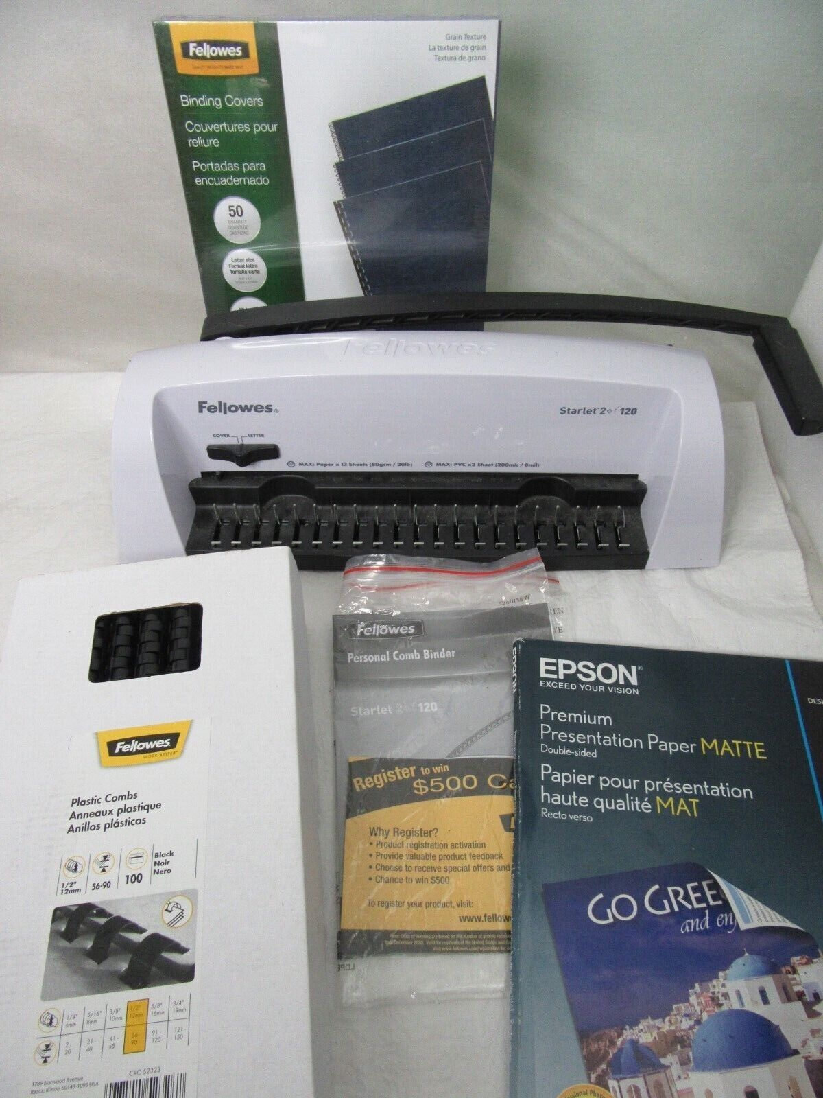 Fellowes Starlet 2+ 120 Personal Comb Binder With Accessories