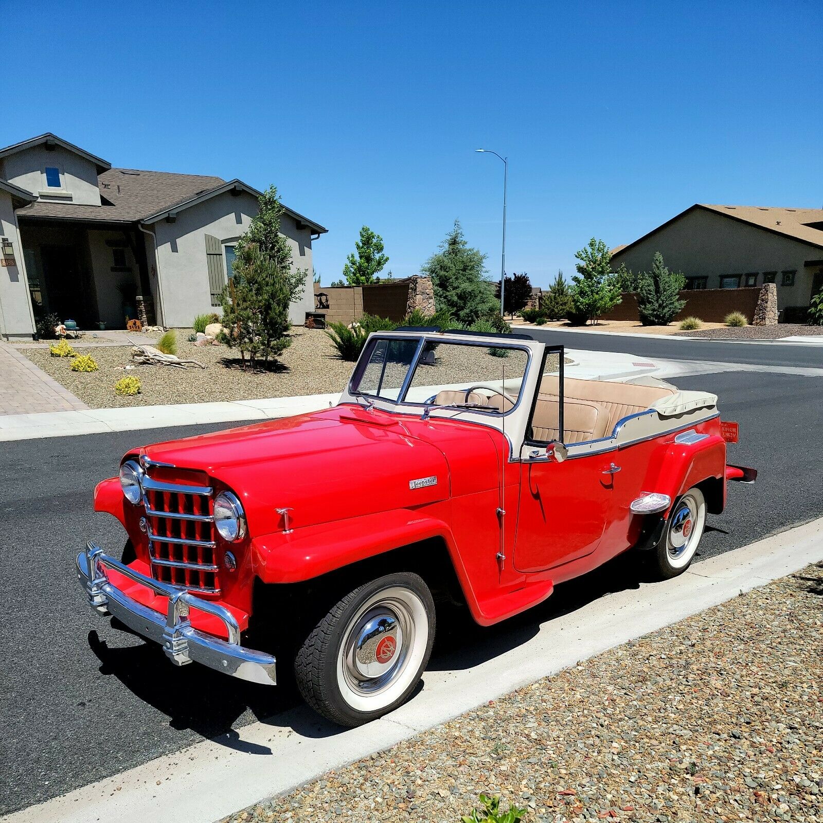 1950 Jeep Jeepster  A Super Driving Thumbs Up Driving Car. Head Turning With Many Compliments