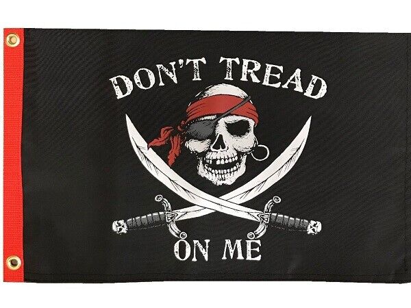 Pirate Dont Tread On Me 12"x18" Two Sided Flag Outdoor 200denier Home Boat