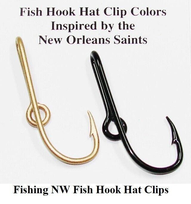 *1* Set Of New Orleans Saints Colored Fish Hook Hat Clips / Pins