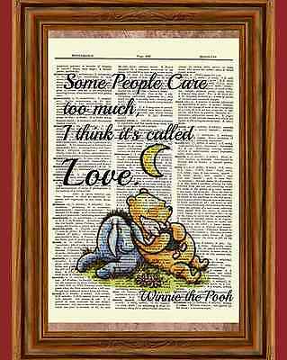 Winnie The Pooh Dictionary Art Print Picture Poster Classic Eeyore Piglet