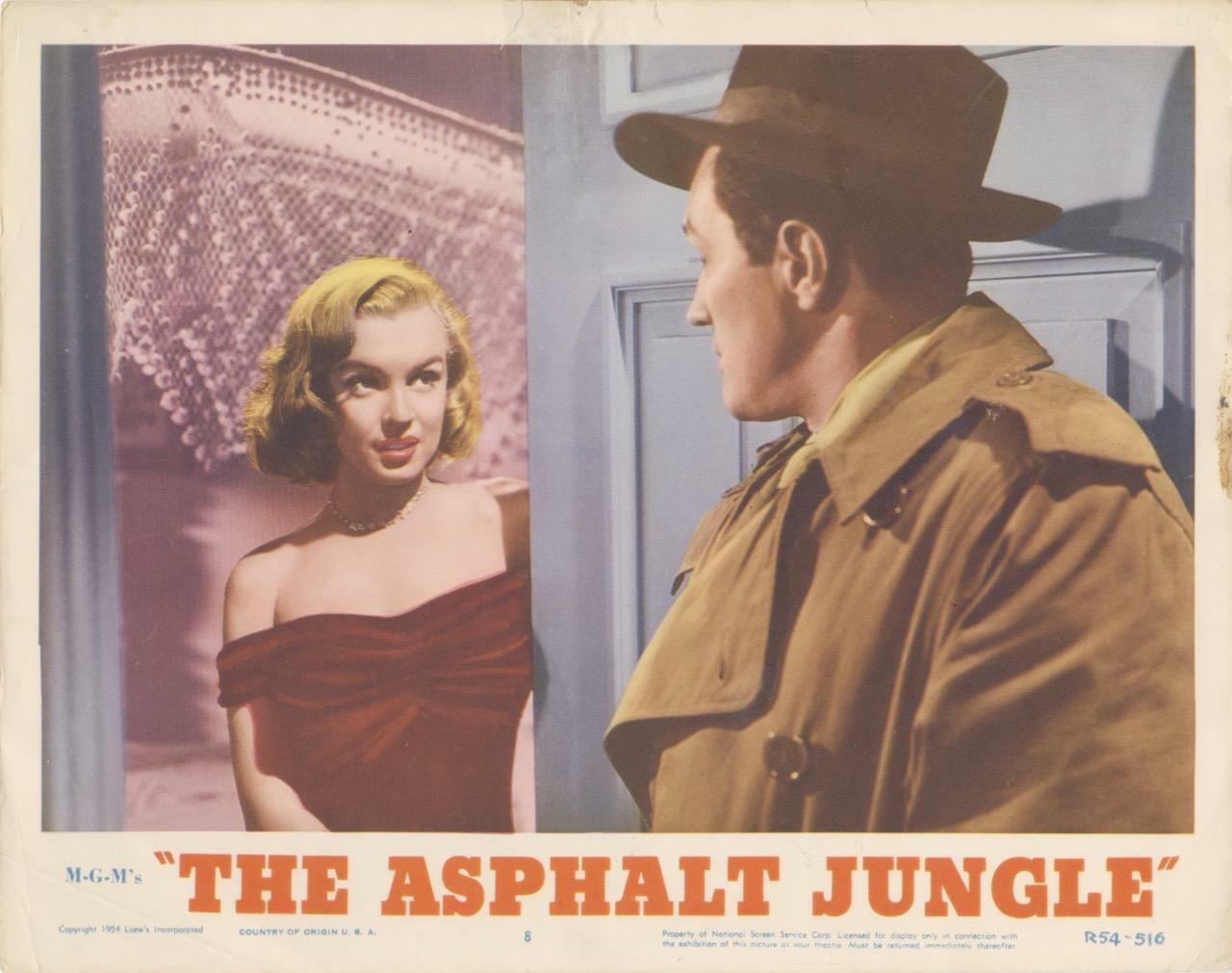 "the Asphalt Jungle"-original Lobby Card-marilyn Monroe-noir-don Haggerty-r-54
