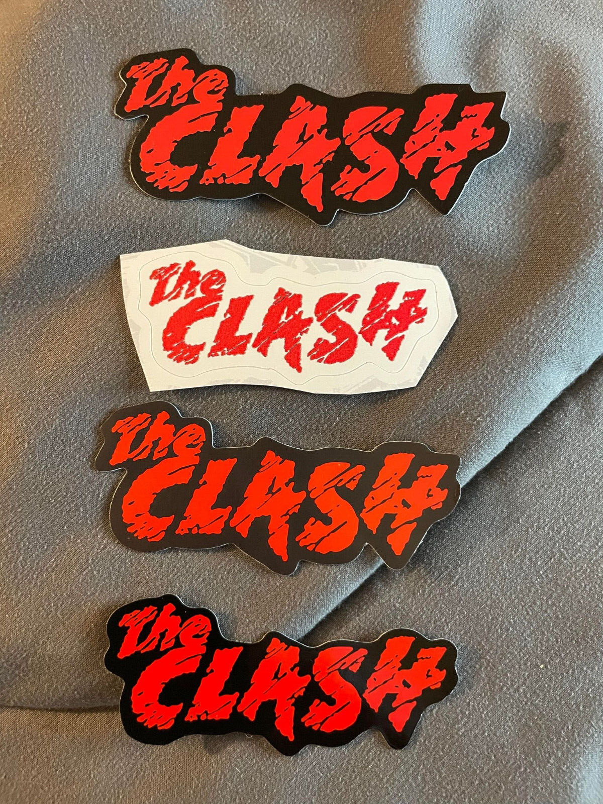 Lot (4) The Clash 1" To 3 1/4" Band Logo Black Red White Stickers Fast Free Ship