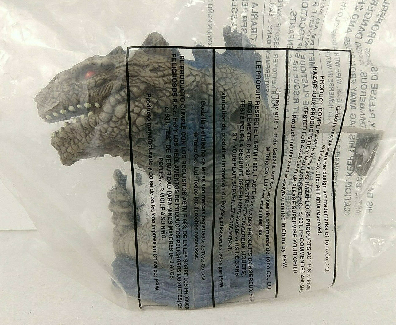 Taco Bell Godzilla Cup Holder, 1998 Movie Promotional Toy, Vintage, New In Bag